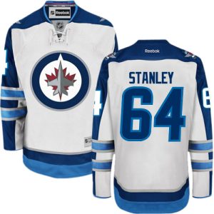 Herren Winnipeg Jets Eishockey Trikot Logan Stanley #64 Reebok Weiß Auswärts